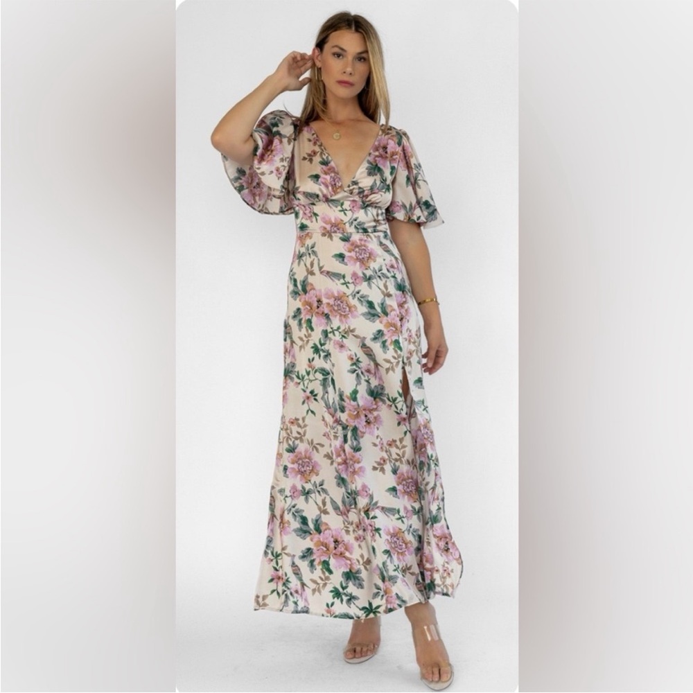 Birdie Pink Floral Maxi Dress NWT